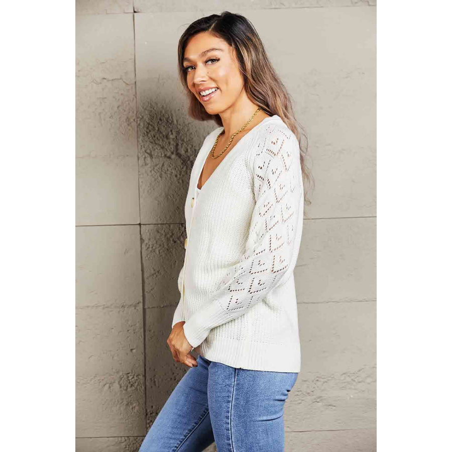 Double Take Rib-Knit Plunge Raglan Sleeve Cardigan Apparel and Accessories