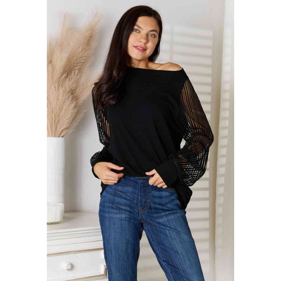 Double Take Round Neck Raglan Sleeve Blouse Shirts & Tops