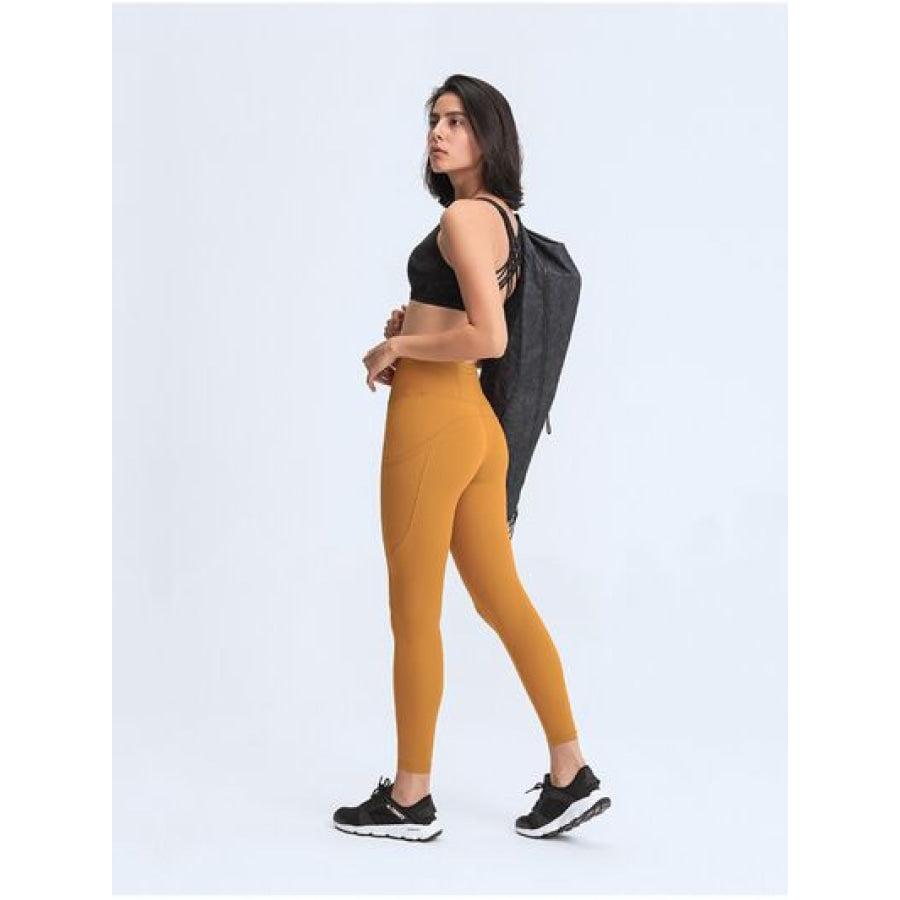 Double Take Wide Waistband Leggings with Pockets Apparel and Accessories