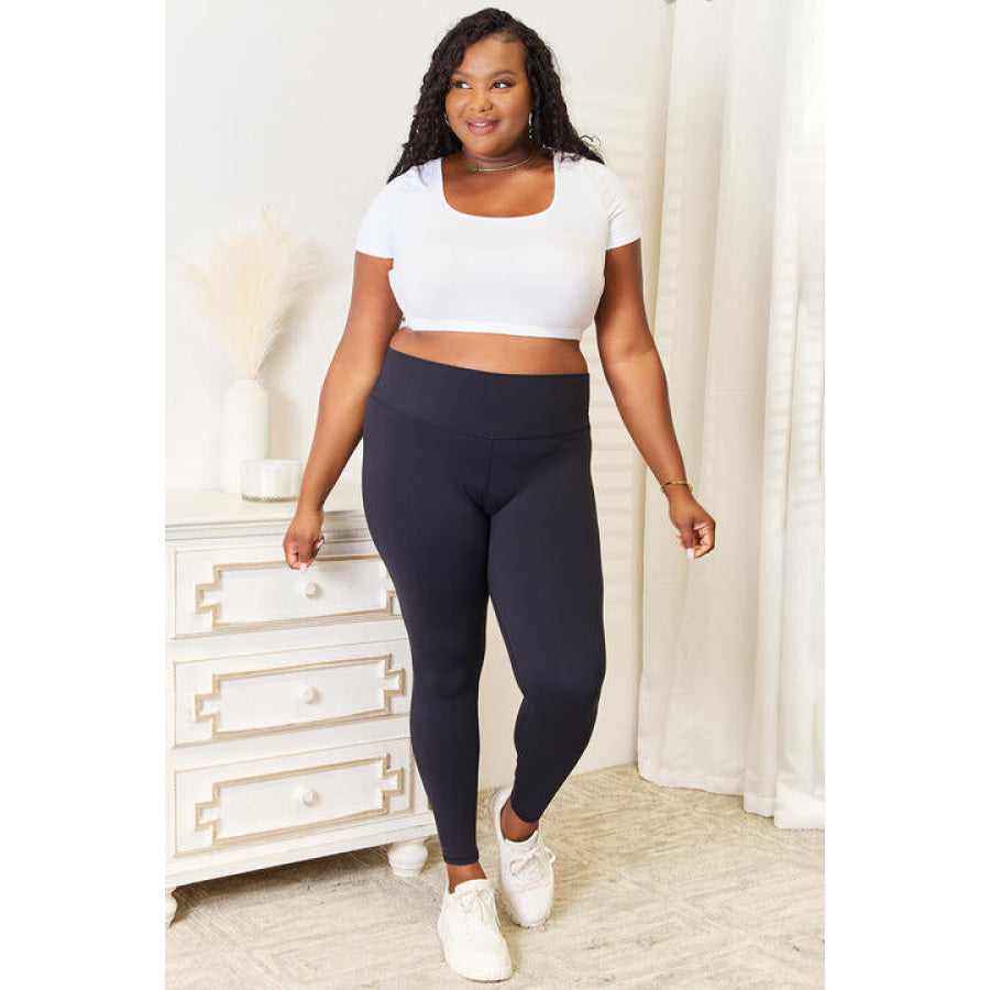 Double Take Wide Waistband Sports Leggings Leggings