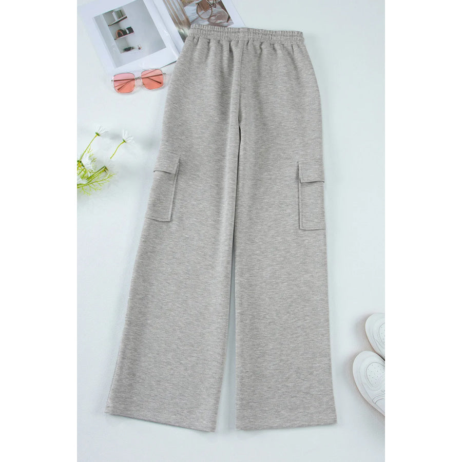 Drawstring Active Pants with Pockets Apparel and Accessories