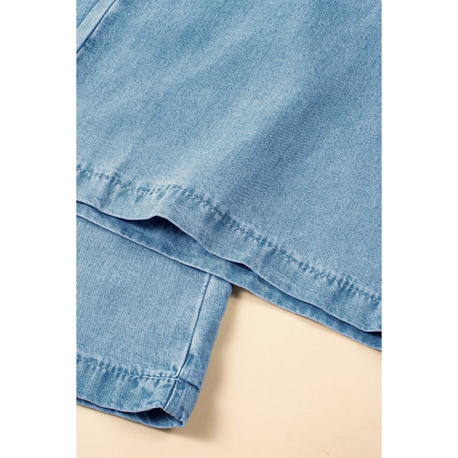 Drawstring Cargo Pocket Wide Leg Jeans Apparel and Accessories