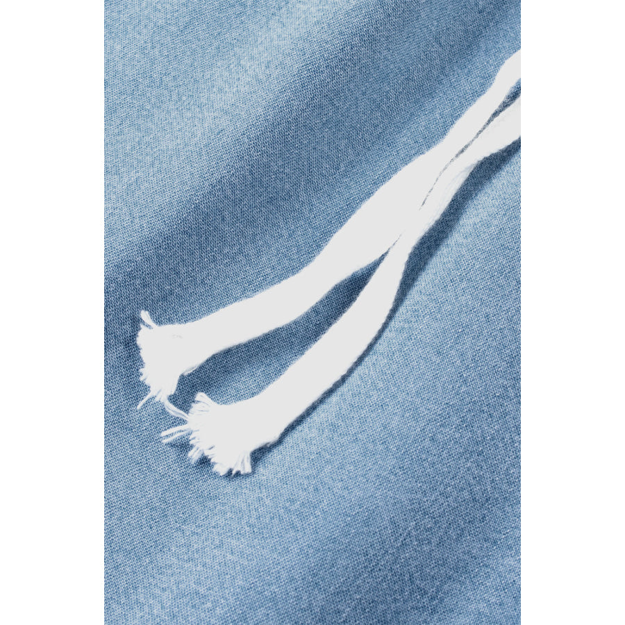 Drawstring Cargo Pocket Wide Leg Jeans Apparel and Accessories