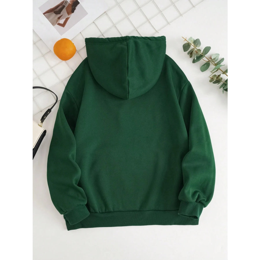 Drawstring Dropped Shoulder Hoodie Apparel and Accessories