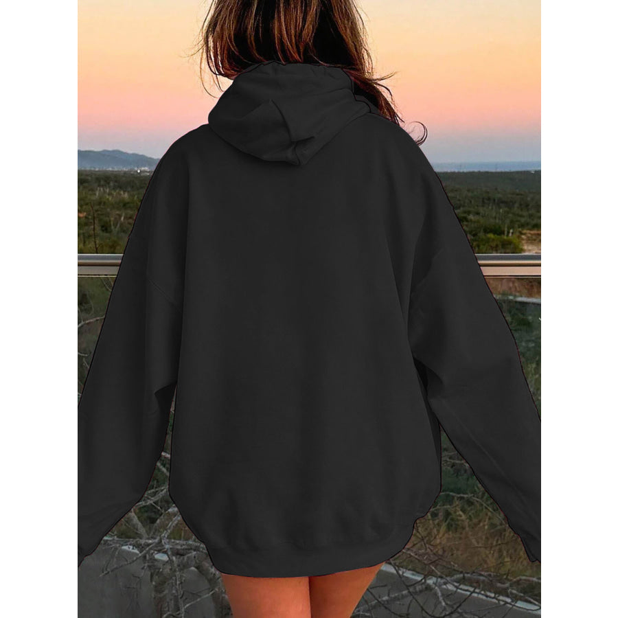 Drawstring Dropped Shoulder Hoodie Apparel and Accessories