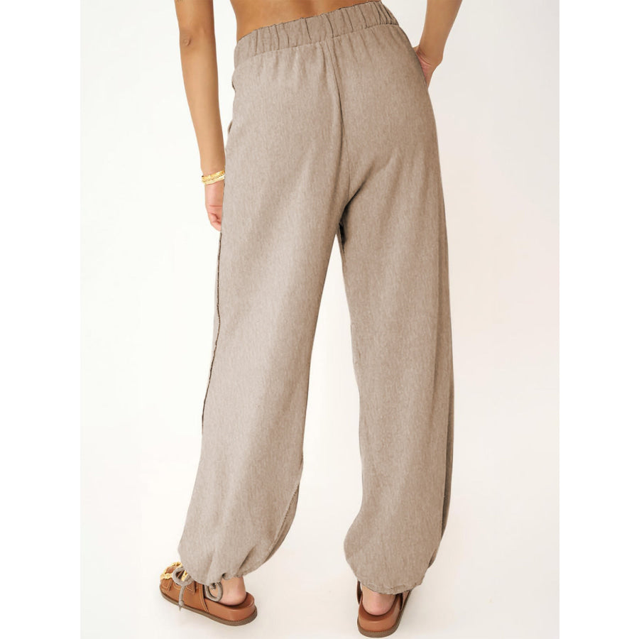 Drawstring Elastic Waist Joggers Apparel and Accessories