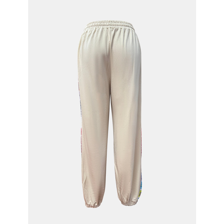 Drawstring High Waist Pants Apparel and Accessories