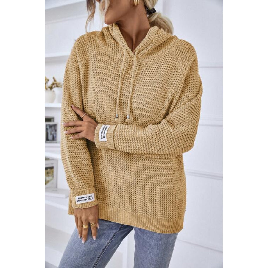 Drawstring Long Sleeve Hooded Sweater Shirts & Tops