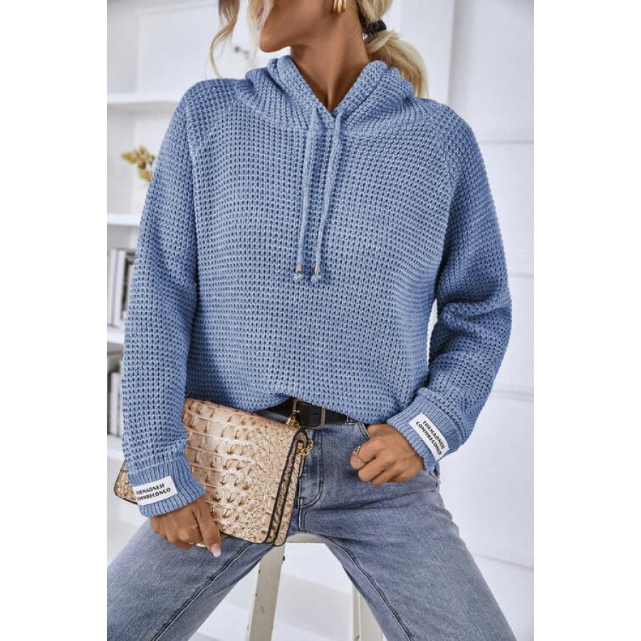 Drawstring Long Sleeve Hooded Sweater Shirts & Tops