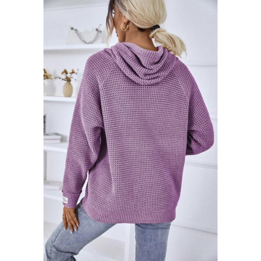 Drawstring Long Sleeve Hooded Sweater Shirts & Tops