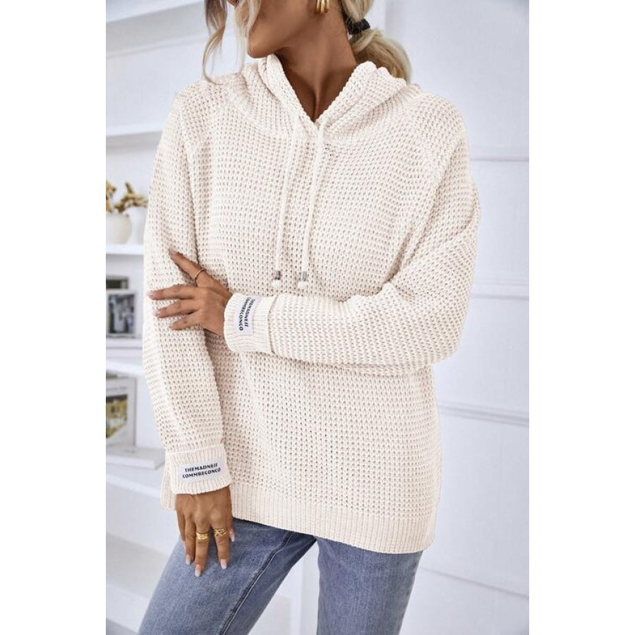 Drawstring Long Sleeve Hooded Sweater Shirts & Tops