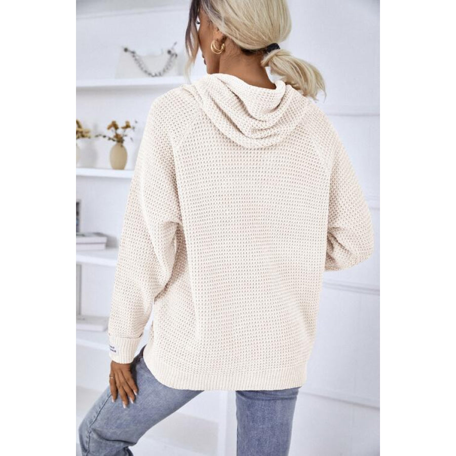 Drawstring Long Sleeve Hooded Sweater Shirts & Tops