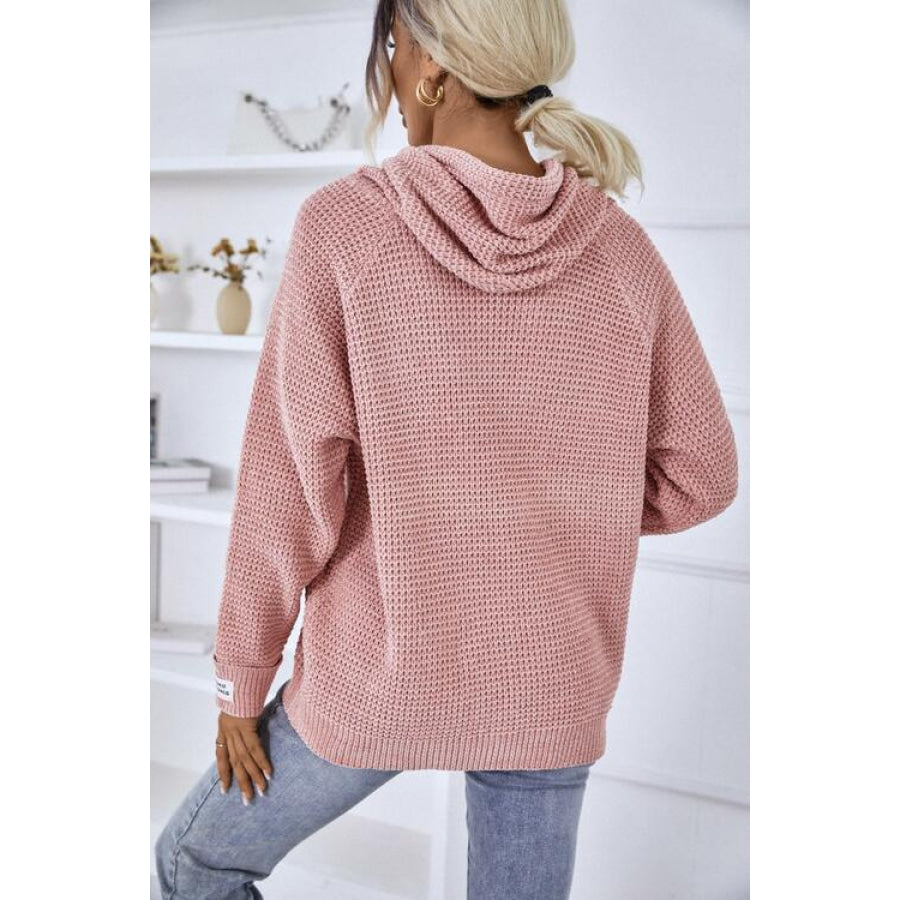 Drawstring Long Sleeve Hooded Sweater Shirts & Tops