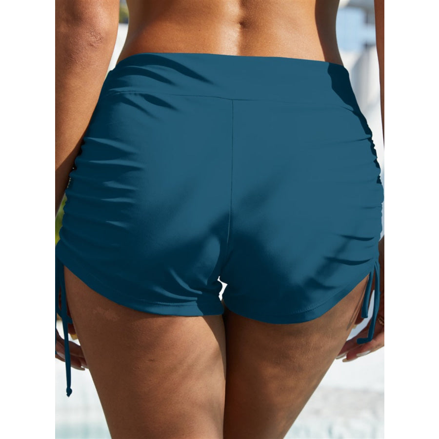 Drawstring Mid-Rise Waist Swim Shorts Apparel and Accessories