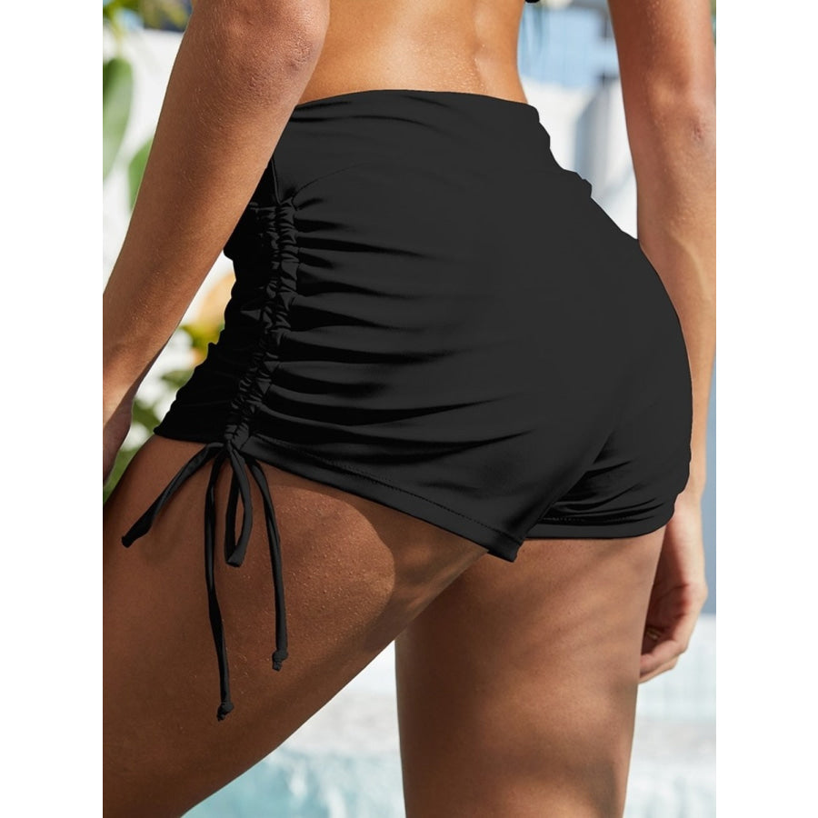 Drawstring Mid-Rise Waist Swim Shorts Apparel and Accessories