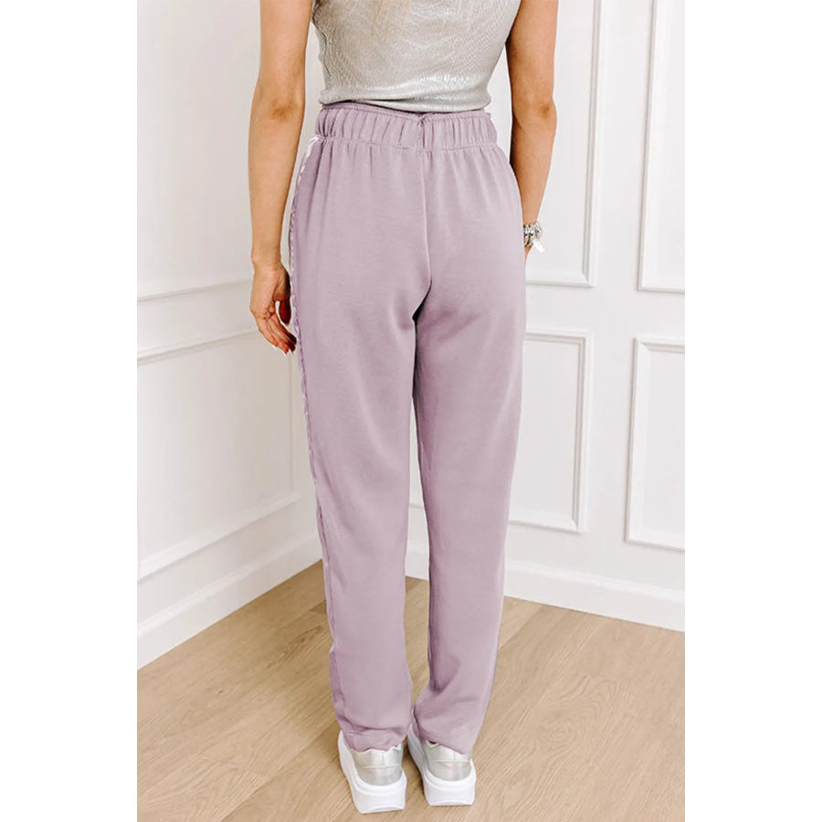 Drawstring Pants with Pockets Apparel and Accessories