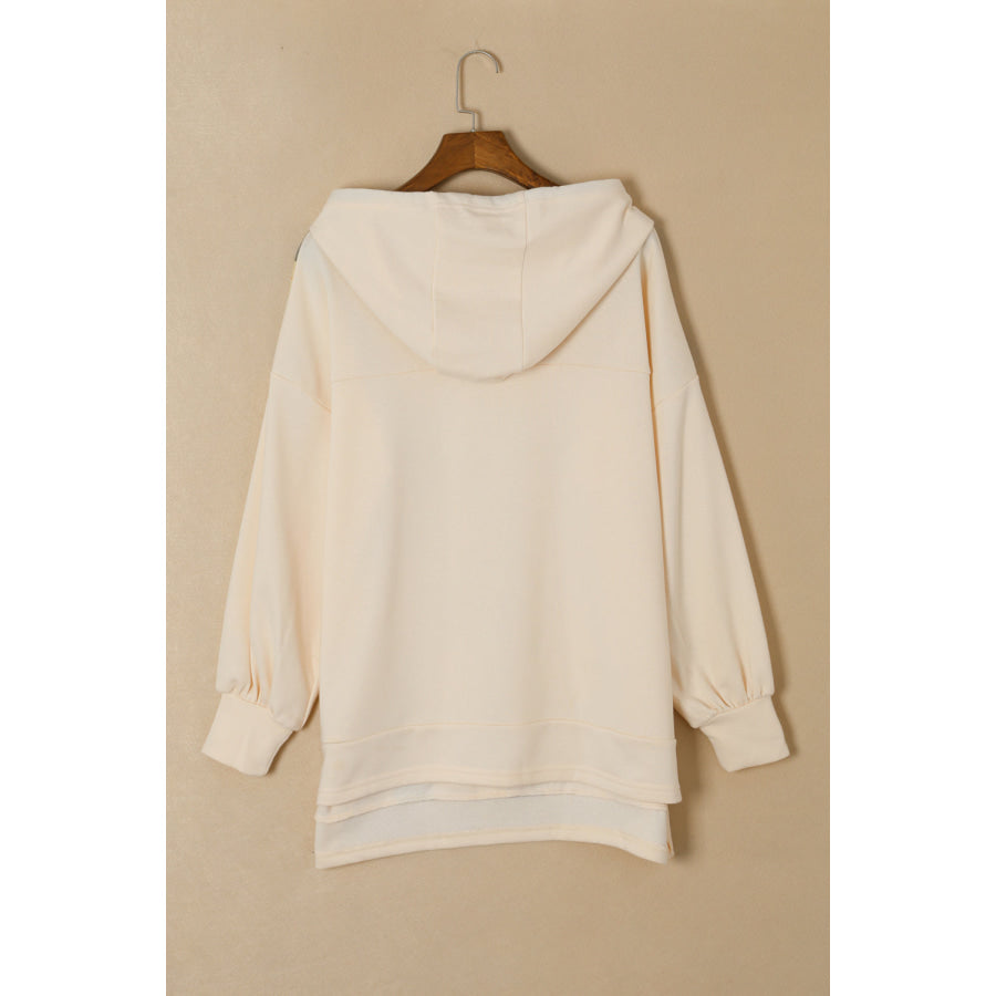 Drawstring Plaid Long Sleeve Hoodie Apparel and Accessories