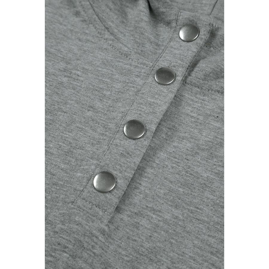 Drawstring Quarter Snap Cap Sleeve Hoodie Apparel and Accessories