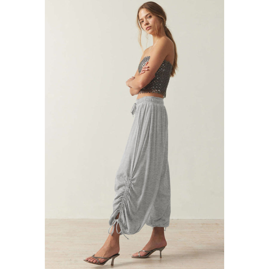 Drawstring Ruched Pants Apparel and Accessories