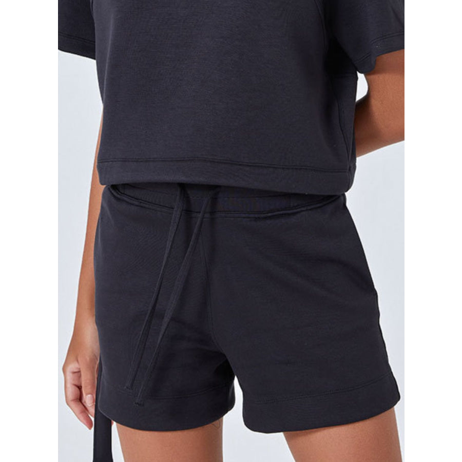 Drawstring Solid Color Shorts with Pockets Apparel and Accessories