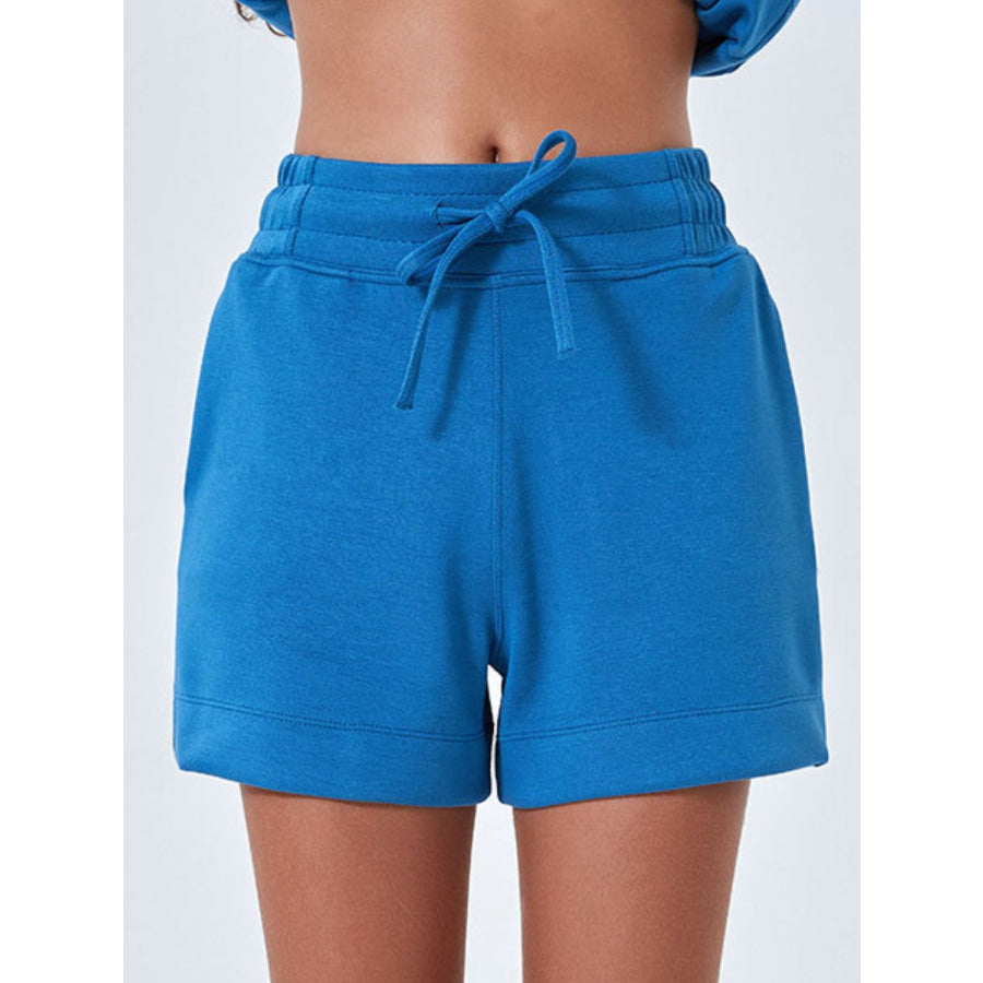 Drawstring Solid Color Shorts with Pockets Apparel and Accessories