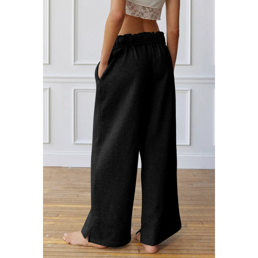 Drawstring Wide Leg Active Pants Apparel and Accessories