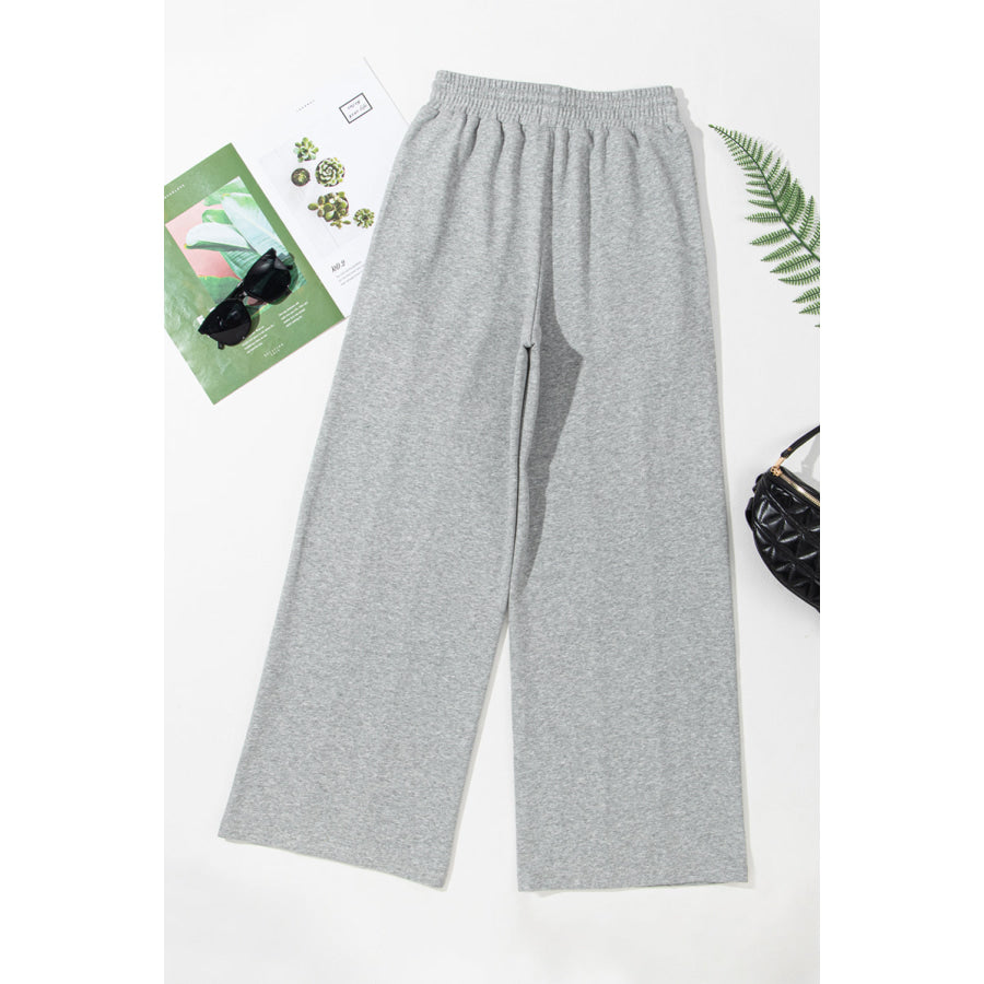 Drawstring Wide Leg Active Pants Apparel and Accessories