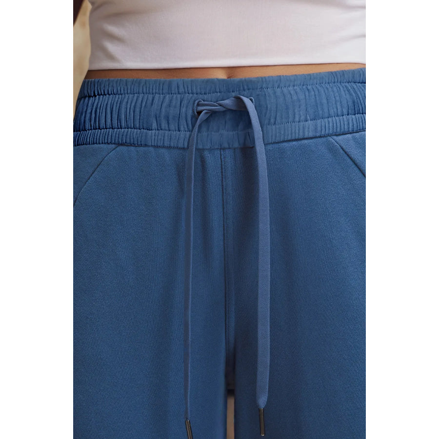 Drawstring Wide Leg Active Pants Apparel and Accessories