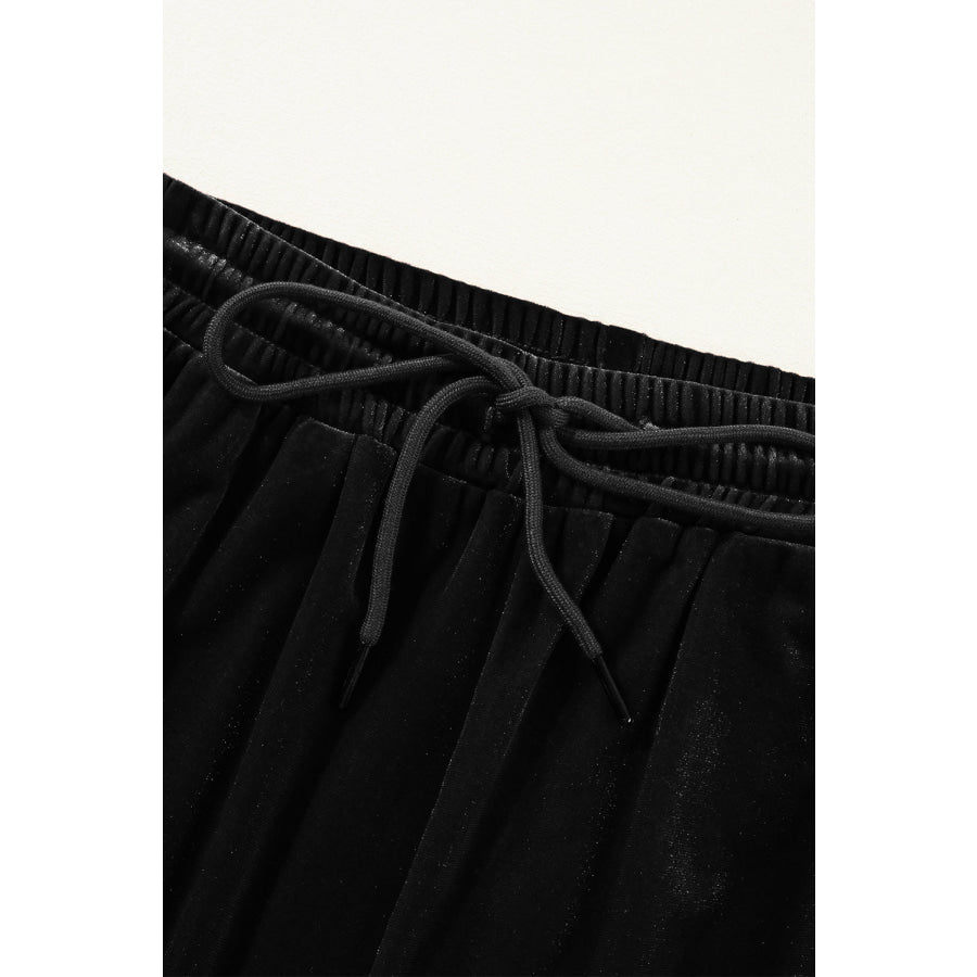 Drawstring Wide Leg Active Pants Apparel and Accessories