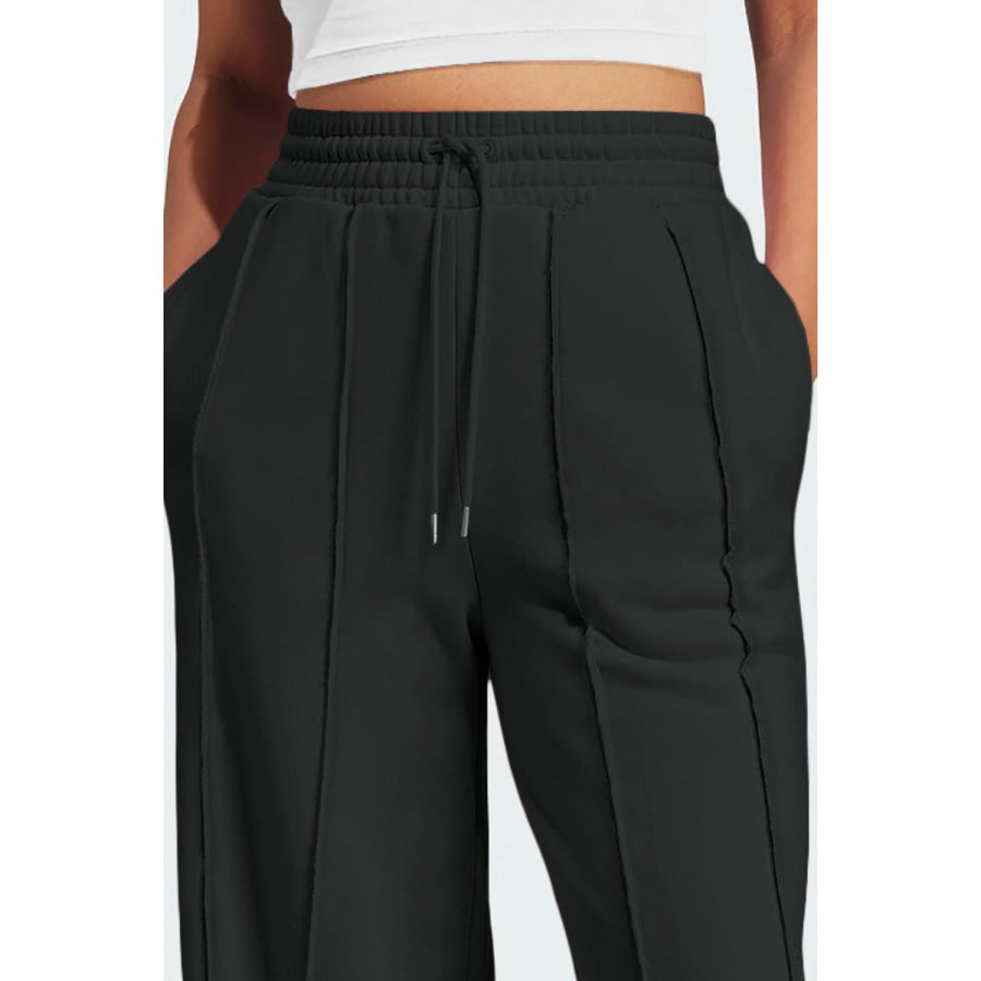 Drawstring Wide Leg Active Pants Apparel and Accessories