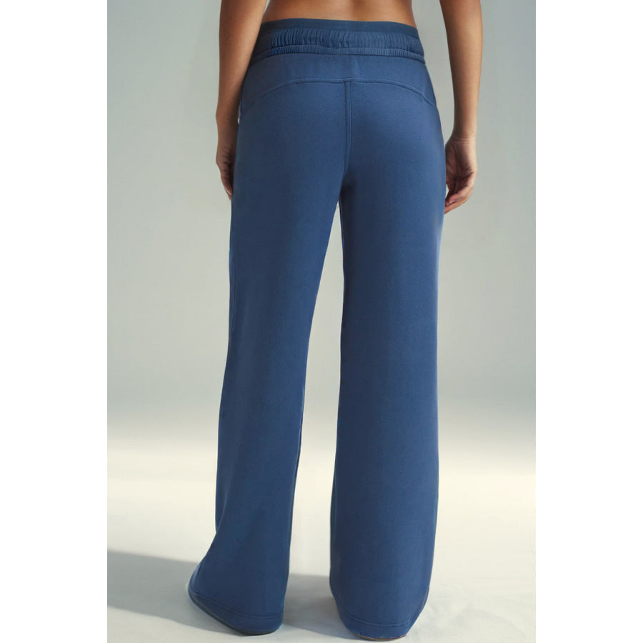 Drawstring Wide Leg Active Pants Peacock Blue / S Apparel and Accessories