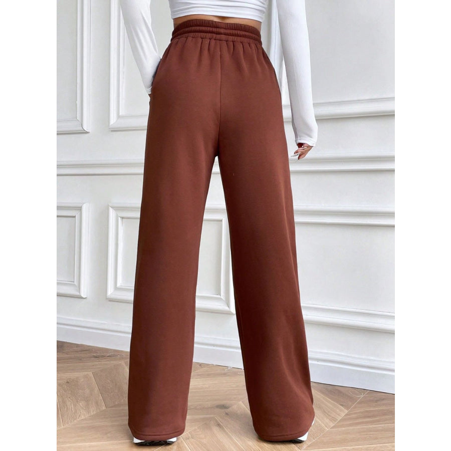Drawstring Wide Leg Pants Apparel and Accessories