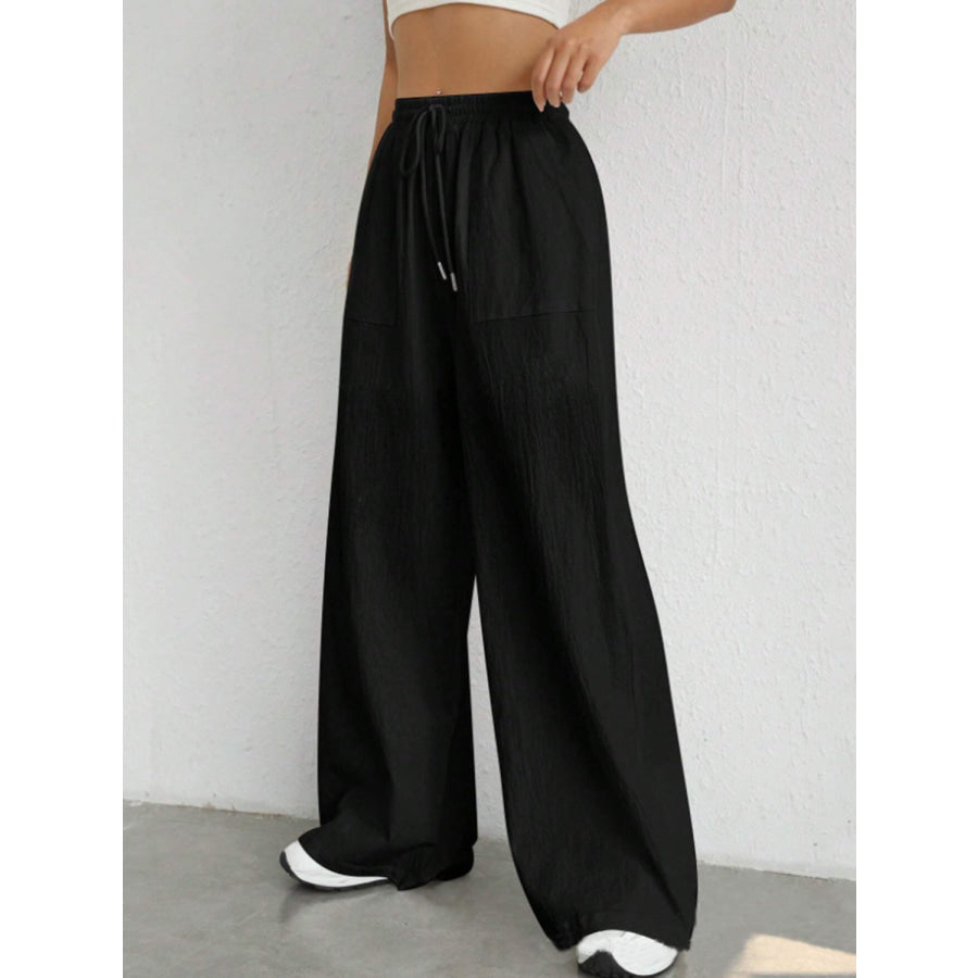 Drawstring Wide Leg Pants Apparel and Accessories