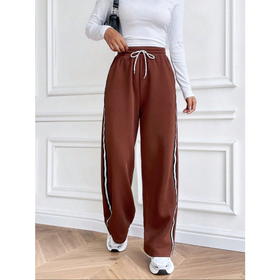 Drawstring Wide Leg Pants Apparel and Accessories