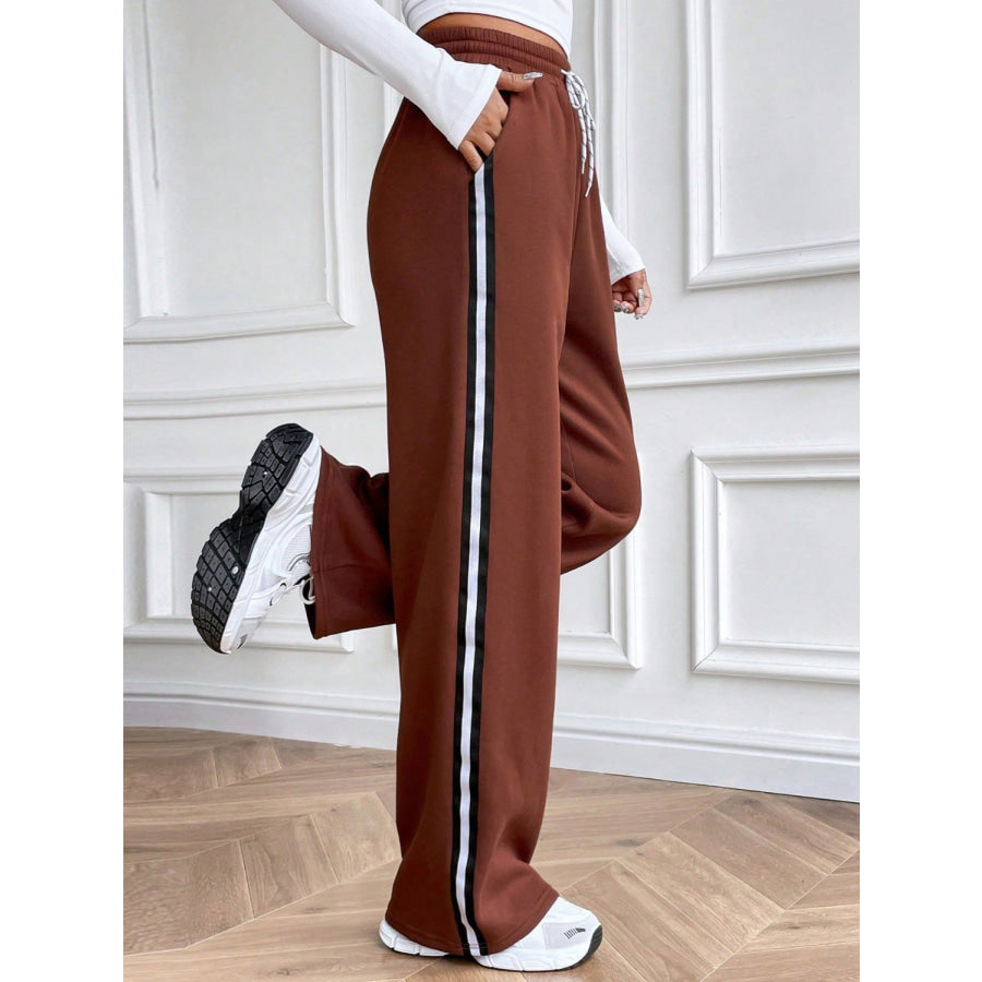 Drawstring Wide Leg Pants Apparel and Accessories