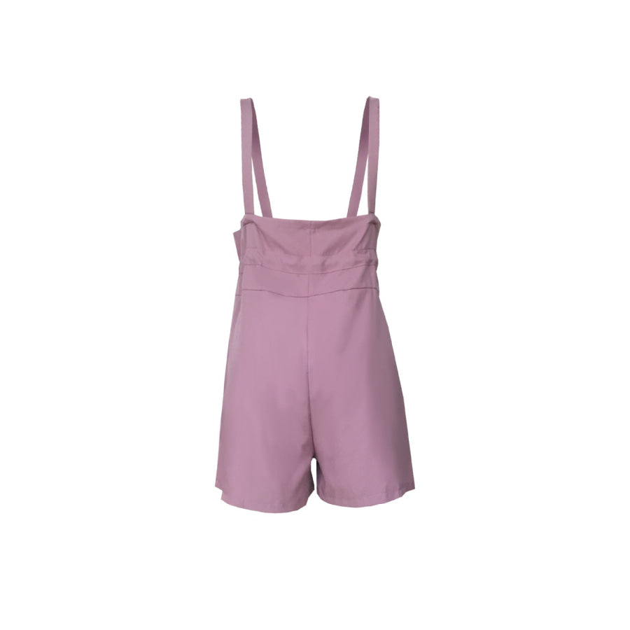 Drawstring Wide Strap Overalls with Pockets Apparel and Accessories