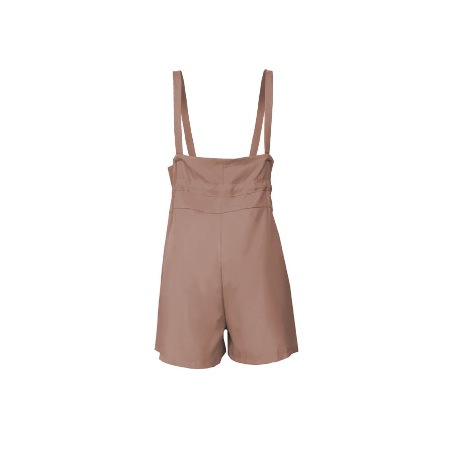Drawstring Wide Strap Overalls with Pockets Apparel and Accessories