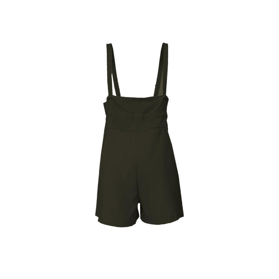 Drawstring Wide Strap Overalls with Pockets Apparel and Accessories