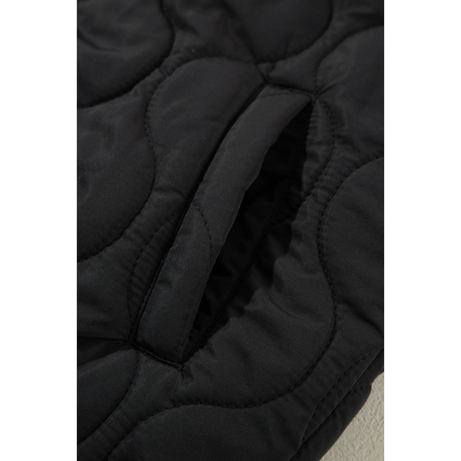 Drawstring Zip Up Hooded Vest Coat Apparel and Accessories