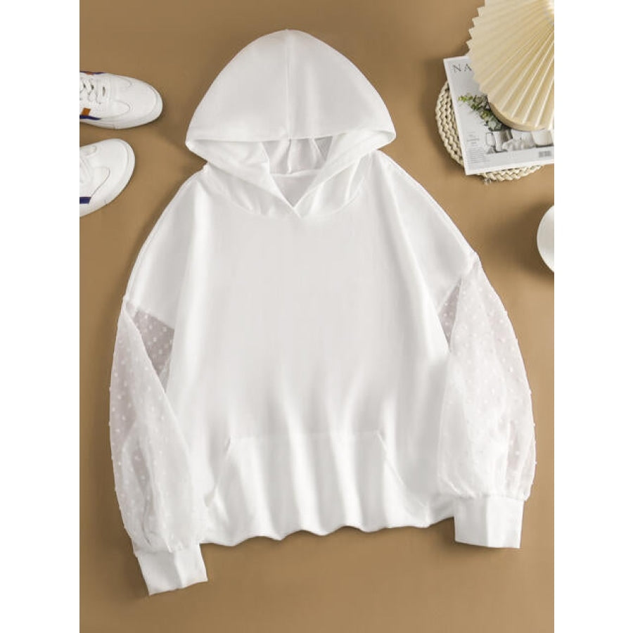 Dropped Shoulder Hoodie with Pocket White / M Clothing