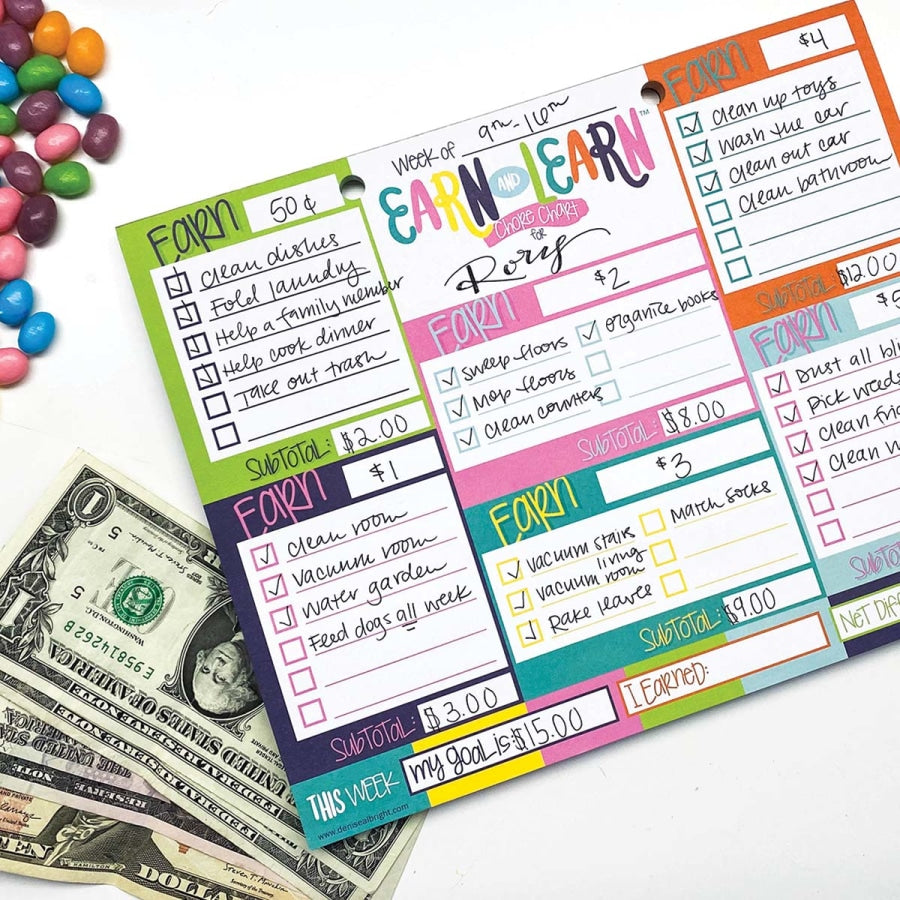 Earn &amp; Learn® Kids Money Management Chore Chart Pad Pads