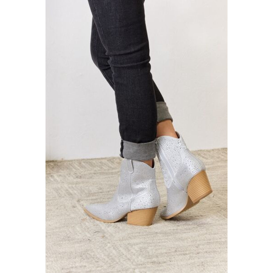 East Lion Corp Rhinestone Ankle Cowboy Boots Clothing