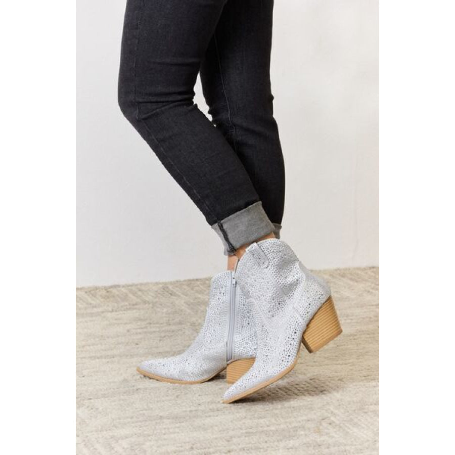 East Lion Corp Rhinestone Ankle Cowboy Boots Clothing