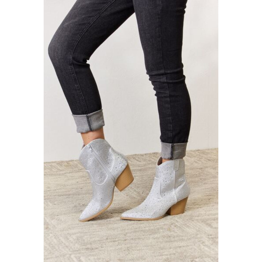 East Lion Corp Rhinestone Ankle Cowboy Boots Clothing