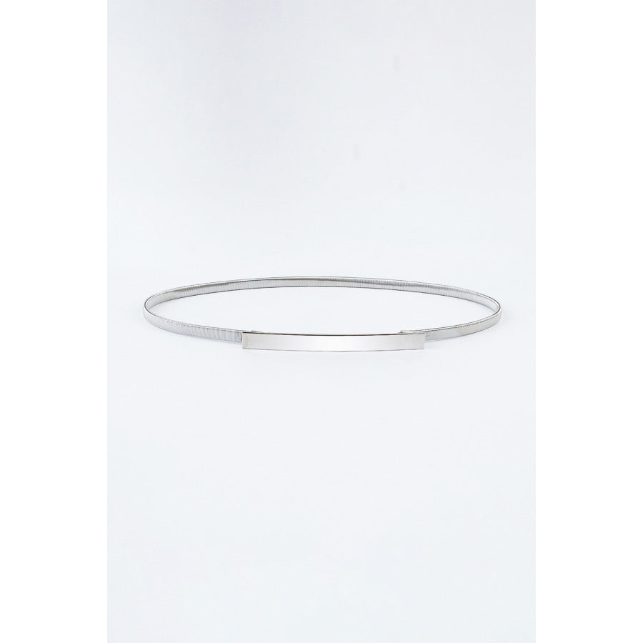 Elastic Iron Skinny Belt Silver/13cm Buckle Head / One Size