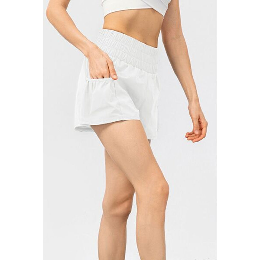 Elastic Waist Pocketed Active Shorts Clothing