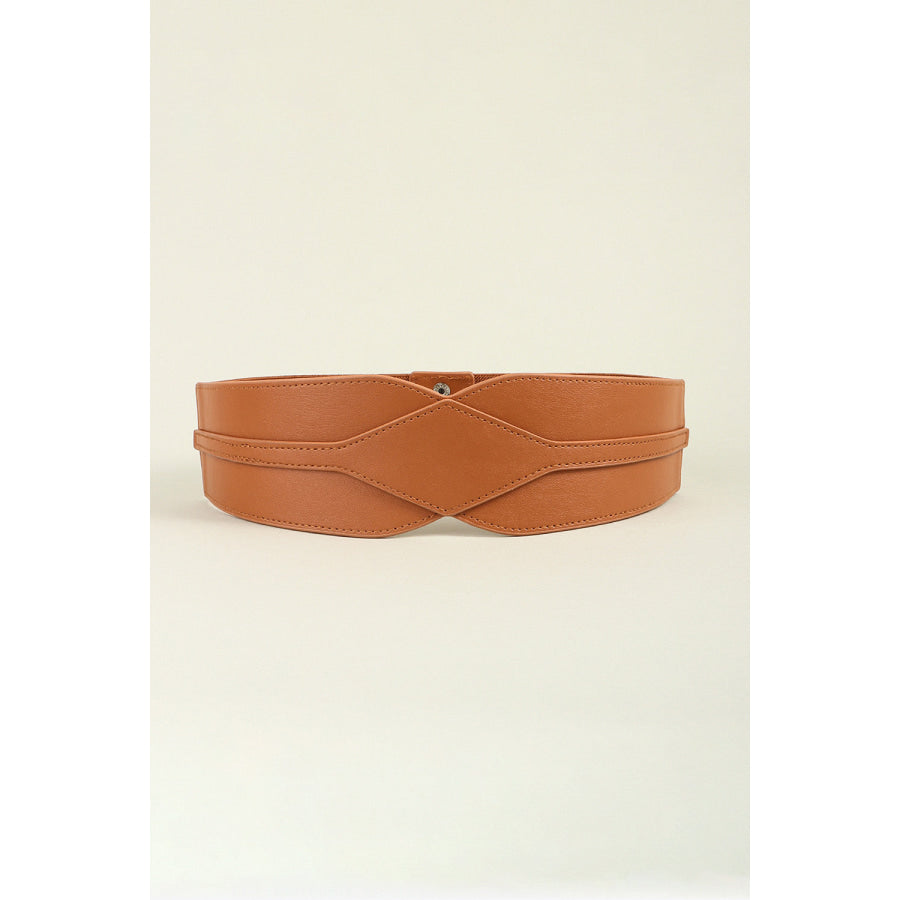 Elastic Wide PU Belt Ochre / One Size