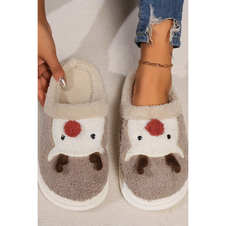 Elk Furry PVC Flat Slippers Apparel and Accessories