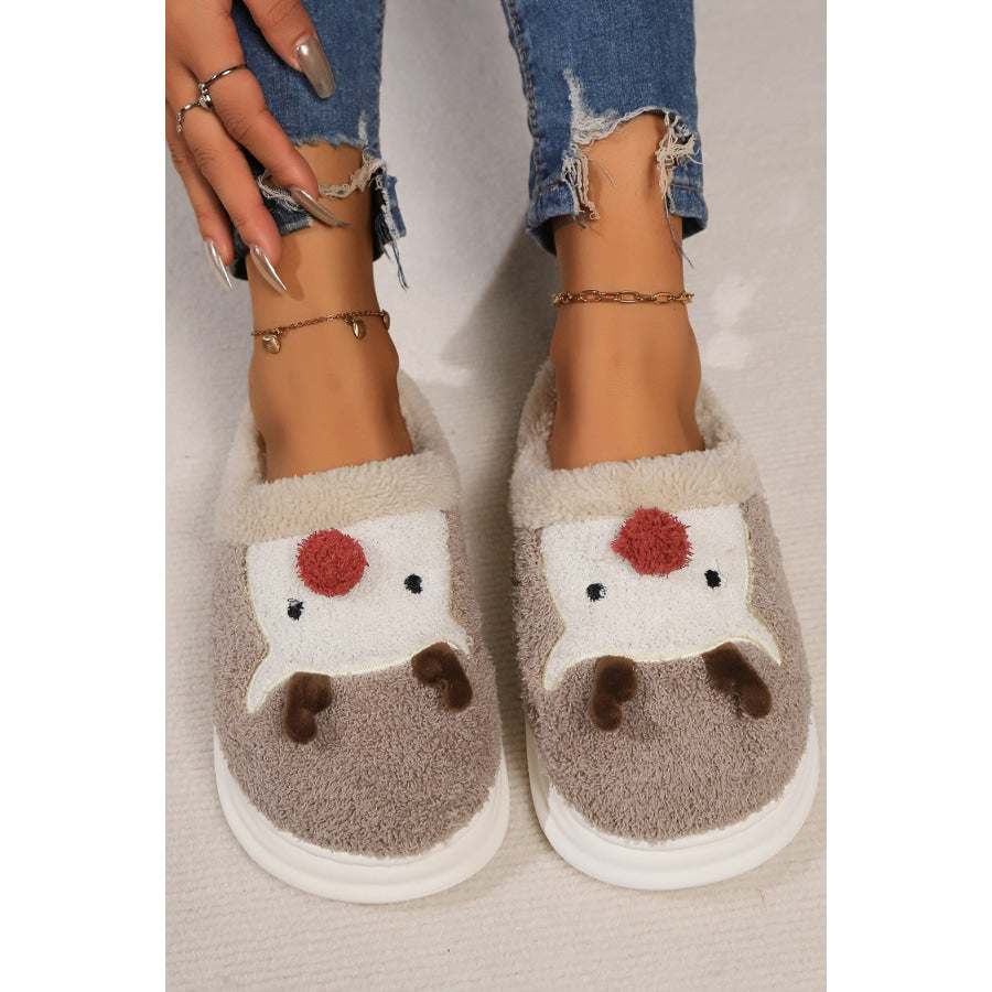 Elk Furry PVC Flat Slippers Khaki / 36-37(US5-6) Apparel and Accessories