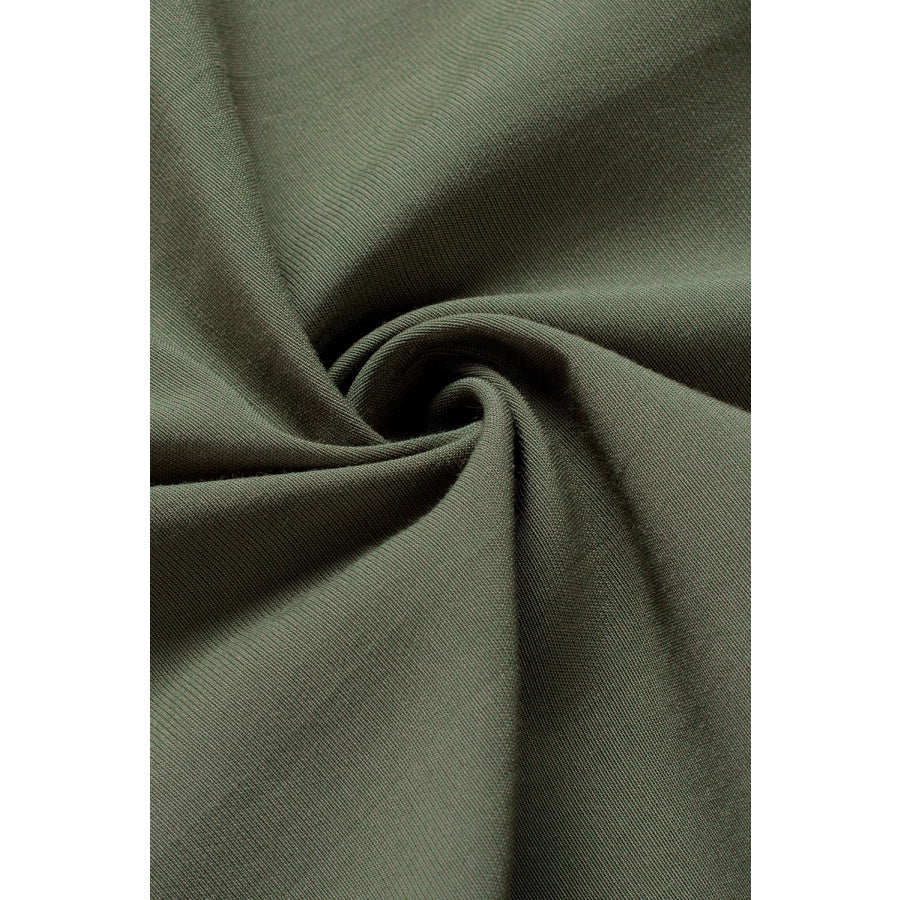 Embroidered Round Neck Balloon Sleeve T - Shirt Apparel and Accessories